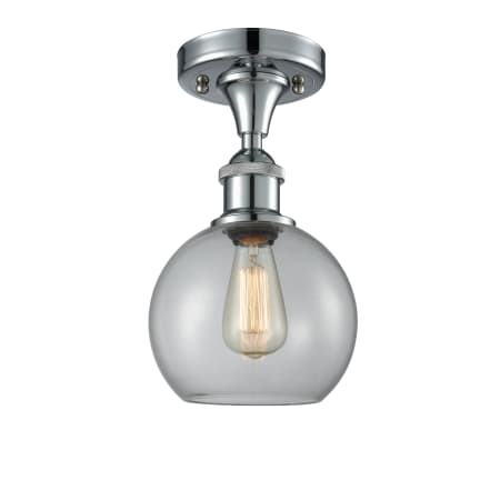 A large image of the Innovations Lighting 516-1C-13-8 Athens Semi-Flush Polished Chrome / Clear