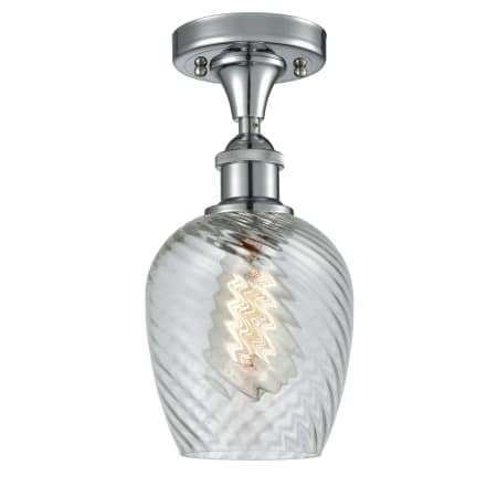 A large image of the Innovations Lighting 516-1C Salina Polished Chrome / Clear Spiral Fluted