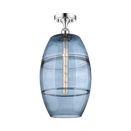 A large image of the Innovations Lighting 516-1C-20-10 Vaz Semi-Flush Polished Chrome / Blue