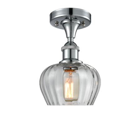 A large image of the Innovations Lighting 516-1C Fenton Polished Chrome / Clear Fluted