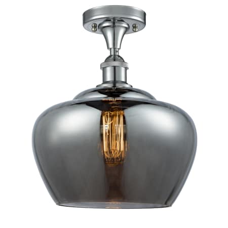 A large image of the Innovations Lighting 516-1C Large Fenton Polished Chrome / Plated Smoked