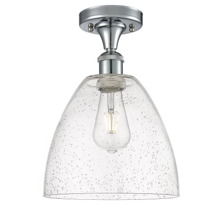 A large image of the Innovations Lighting 516-1C-13-9 Bristol Semi-Flush Polished Chrome / Seedy