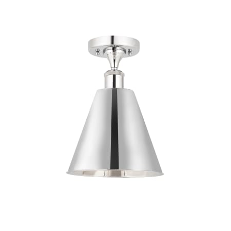 A large image of the Innovations Lighting 516-1C-12-8 Cone Semi-Flush Polished Chrome