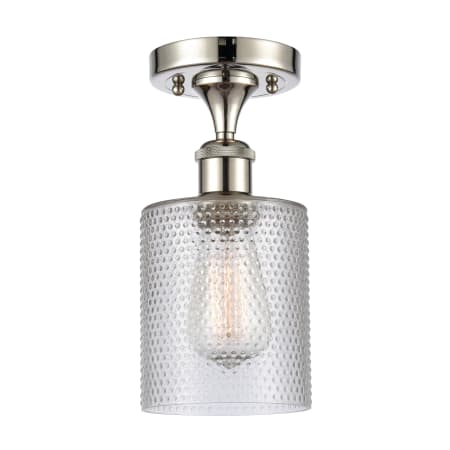 A large image of the Innovations Lighting 516 Cobbleskill Polished Nickel / Clear