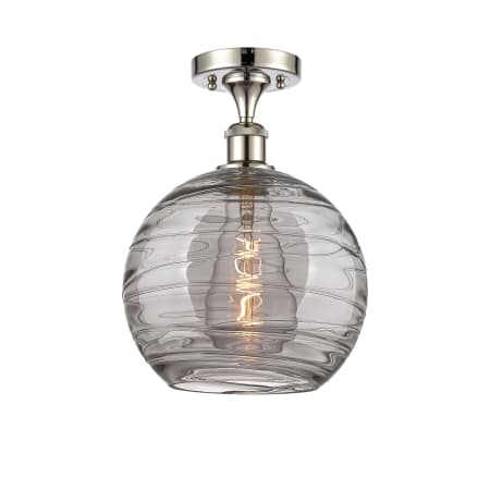 A large image of the Innovations Lighting 516-1C-13-10 Athens Semi-Flush Polished Nickel