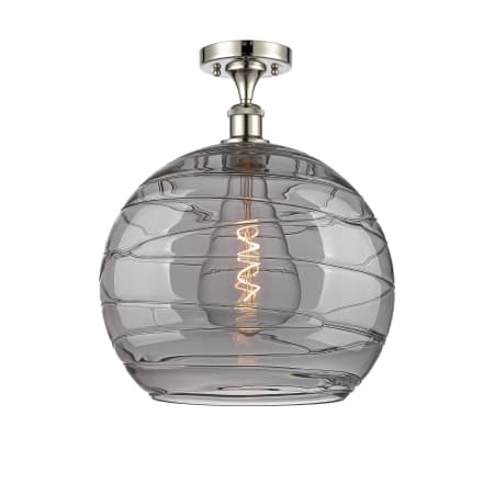 A large image of the Innovations Lighting 516-1C-17-14 Athens Semi-Flush Polished Nickel