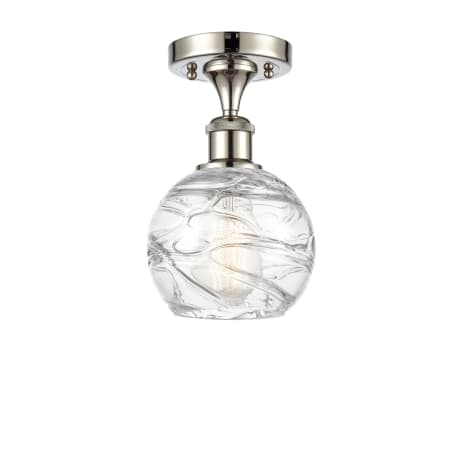 A large image of the Innovations Lighting 516 Small Deco Swirl Polished Nickel / Clear