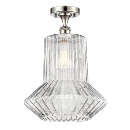A large image of the Innovations Lighting 516 Springwater Polished Nickel / Clear Spiral Fluted