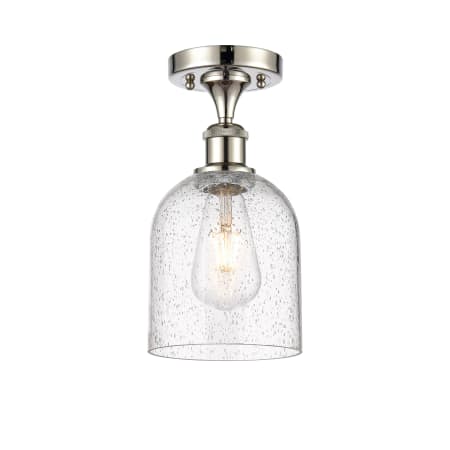 A large image of the Innovations Lighting 516-1C-11-6 Bella Semi-Flush Polished Nickel / Seedy