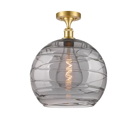 A large image of the Innovations Lighting 516-1C-17-14 Athens Semi-Flush Satin Gold