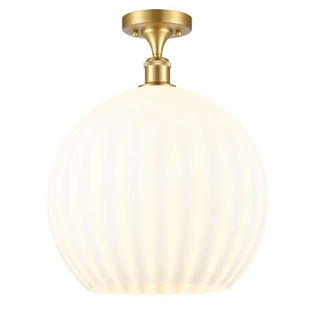 A large image of the Innovations Lighting 516-1C-18-14 White Venetian Semi-Flush Satin Gold