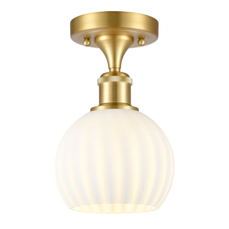 A large image of the Innovations Lighting 516-1C-10-6 White Venetian Semi-Flush Satin Gold