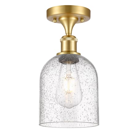 A large image of the Innovations Lighting 516-1C-11-6 Bella Semi-Flush Satin Gold / Seedy