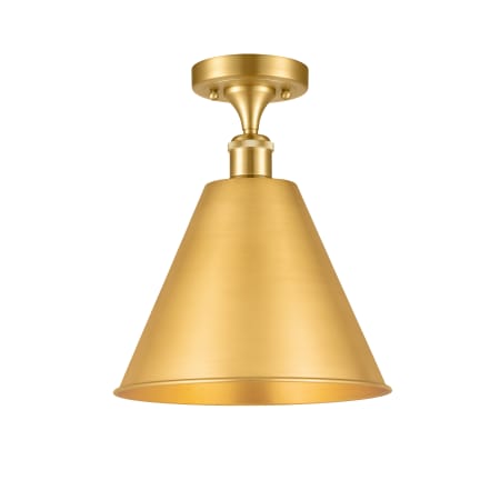 A large image of the Innovations Lighting 516-1C-15-12 Ballston Semi-Flush Satin Gold