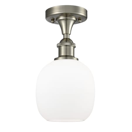 A large image of the Innovations Lighting 516-1C Belfast Brushed Satin Nickel / Matte White