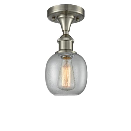 A large image of the Innovations Lighting 516-1C Belfast Brushed Satin Nickel / Clear Seedy