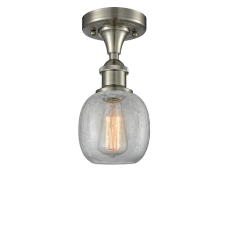 A large image of the Innovations Lighting 516-1C Belfast Brushed Satin Nickel / Clear Crackle