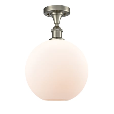 A large image of the Innovations Lighting 516 Large Athens Brushed Satin Nickel / Matte White