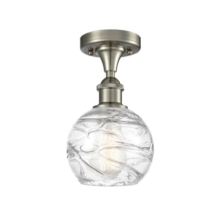 A large image of the Innovations Lighting 516 Small Deco Swirl Brushed Satin Nickel / Clear