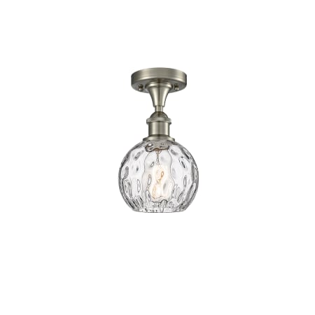 A large image of the Innovations Lighting 516-1C-11-6 Athens Semi-Flush Brushed Satin Nickel / Clear Water Glass