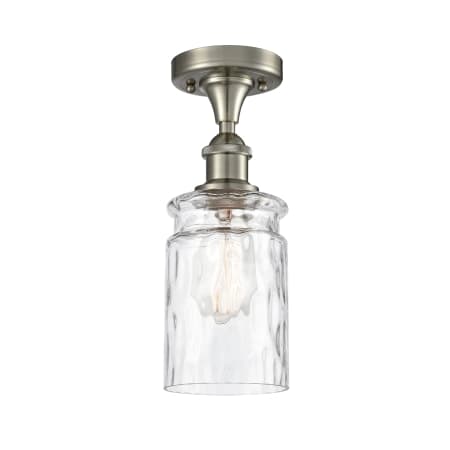 A large image of the Innovations Lighting 516 Candor Brushed Satin Nickel / Clear Waterglass