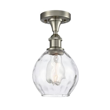 A large image of the Innovations Lighting 516 Small Waverly Brushed Satin Nickel / Clear