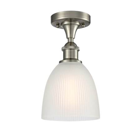 A large image of the Innovations Lighting 516 Castile Brushed Satin Nickel / White