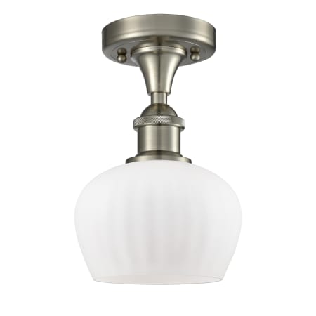 A large image of the Innovations Lighting 516-1C Fenton Brushed Satin Nickel / Matte White