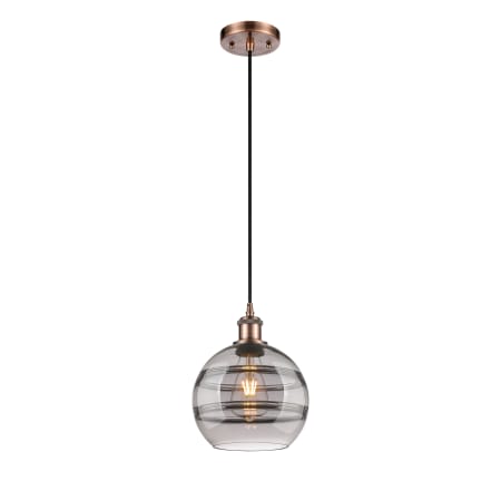 A large image of the Innovations Lighting 516-1P-10-8 Rochester Pendant Alternate Image