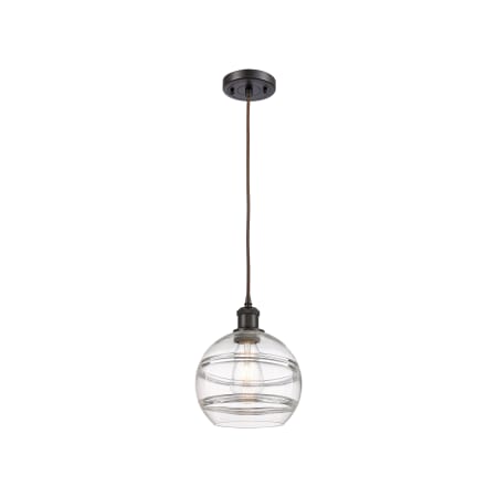 A large image of the Innovations Lighting 516-1P-10-8 Rochester Pendant Alternate Image