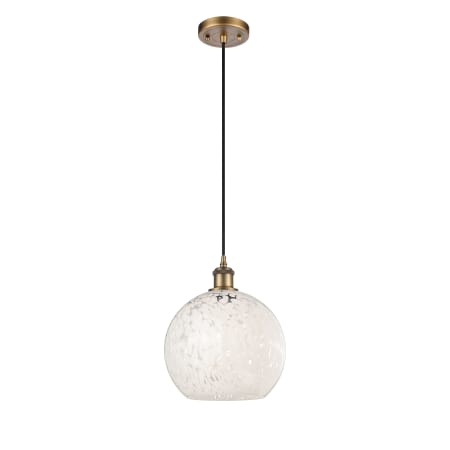 A large image of the Innovations Lighting 516-1P-12-10 White Mouchette Pendant Alternate Image