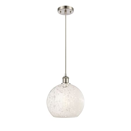 A large image of the Innovations Lighting 516-1P-12-10 White Mouchette Pendant Alternate Image