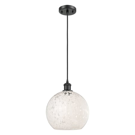 A large image of the Innovations Lighting 516-1P-12-10 White Mouchette Pendant Alternate Image