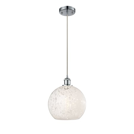 A large image of the Innovations Lighting 516-1P-12-10 White Mouchette Pendant Alternate Image