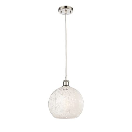 A large image of the Innovations Lighting 516-1P-12-10 White Mouchette Pendant Alternate Image