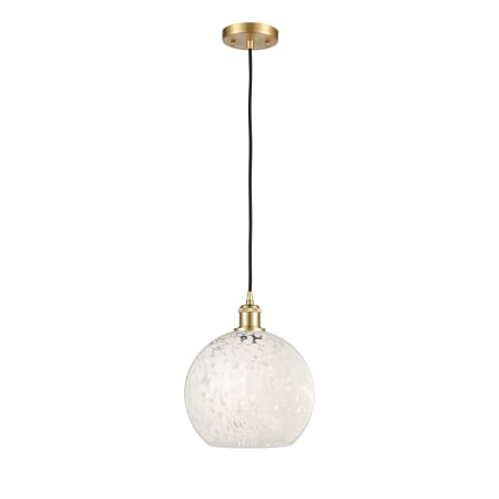 A large image of the Innovations Lighting 516-1P-12-10 White Mouchette Pendant Alternate Image