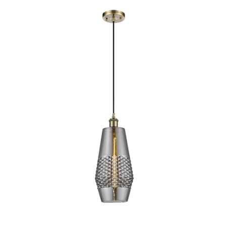 A large image of the Innovations Lighting 516-1P-17-7 Windham Pendant Alternate image