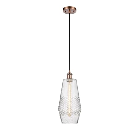 A large image of the Innovations Lighting 516-1P-17-7 Windham Pendant Alternate image