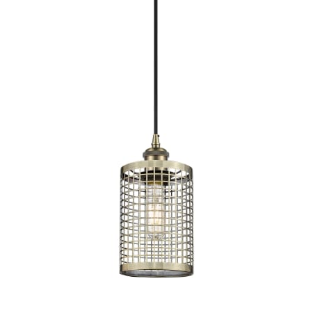 A large image of the Innovations Lighting 516-1P-10-5 Nestbrook Pendant Antique Brass