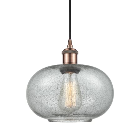 A large image of the Innovations Lighting 516-1P-11-10 Gorham Pendant Charcoal / Antique Copper