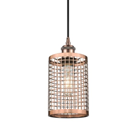 A large image of the Innovations Lighting 516-1P-10-5 Nestbrook Pendant Antique Copper