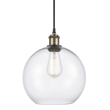 A large image of the Innovations Lighting 516-1P-13-10 Athens Pendant Clear / Black Antique Brass