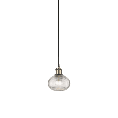 A large image of the Innovations Lighting 516-1P-7-6 Ithaca Pendant Black Antique Brass