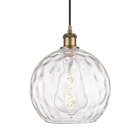 A large image of the Innovations Lighting 516-1P-13-10 Athens Pendant Brushed Brass / Clear Water Glass