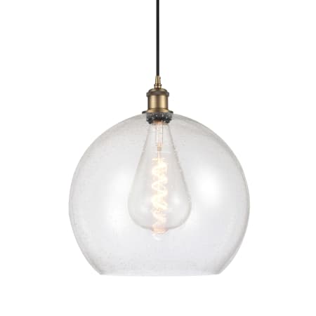 A large image of the Innovations Lighting 516-1P-18-14 Athens Pendant Brushed Brass / Seedy