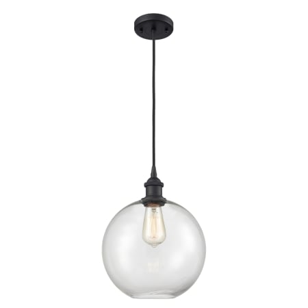 A large image of the Innovations Lighting 516-1P Large Athens Matte Black / Clear