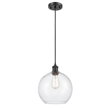 A large image of the Innovations Lighting 516-1P Large Athens Matte Black / Seedy