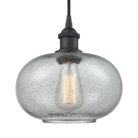 A large image of the Innovations Lighting 516-1P Gorham Matte Black / Charcoal