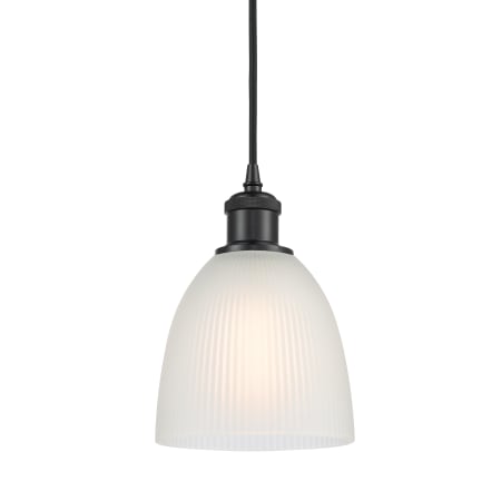 A large image of the Innovations Lighting 516-1P-9-6 Castile Pendant White / Matte Black