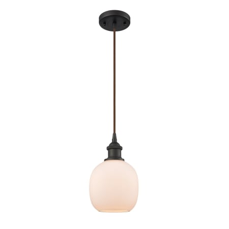 A large image of the Innovations Lighting 516-1P Belfast Oil Rubbed Bronze / Matte White